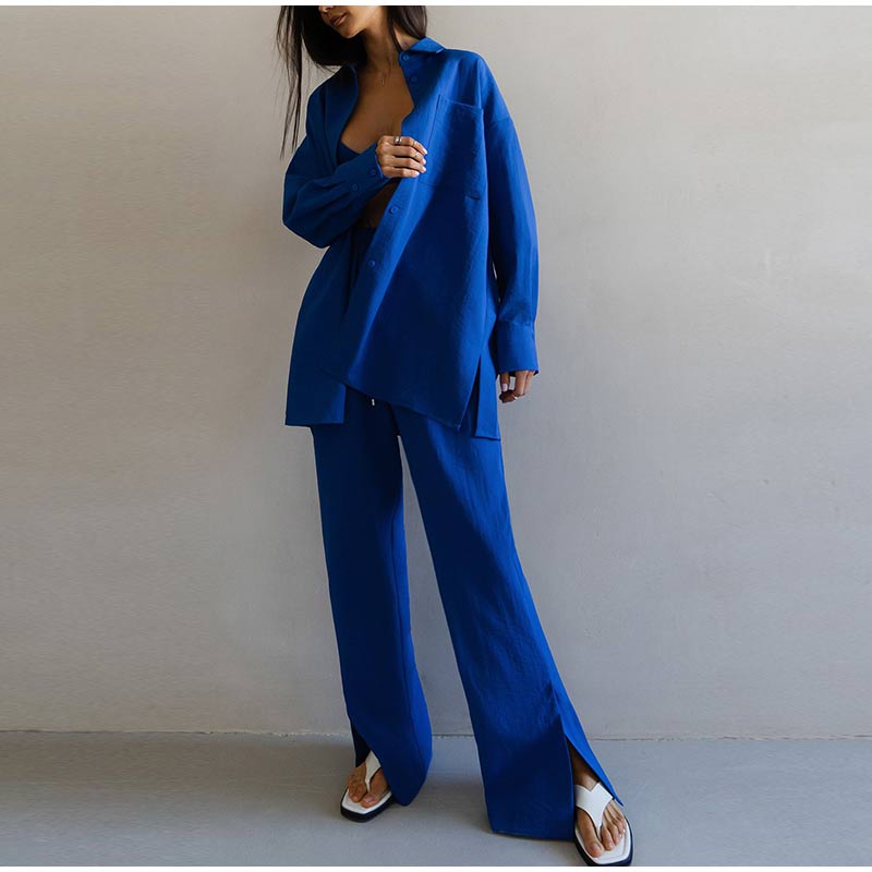 Long Sleeve 3 Piece Suit-High Waist